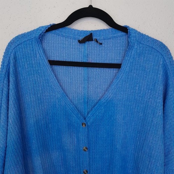 Urban Outfitters Out From Under V-Neck Waffle Knit Button Front Cardigan Size L - Picture 4 of 10